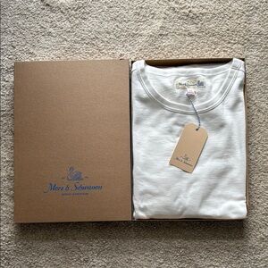 Bundle: 1 Nature and 1 White Merz b. Schwanen 215 Loopwheeled T-Shirts